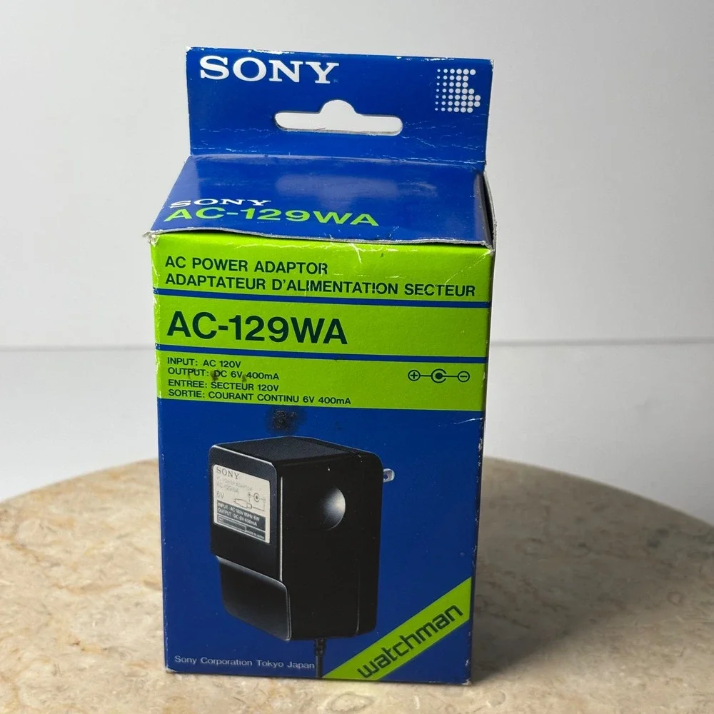 Sony AC Power Adaptor AC-129WA Black Vintage Watchman 6V‎ 400mA Made in Japan